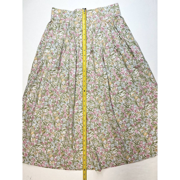 Vintage Mary Elizabeths Closet Pleated Floral Maxi Skirt 12 (27" Waist) Cottage - Picture 4 of 9